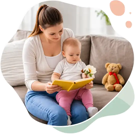 Mother and child reading