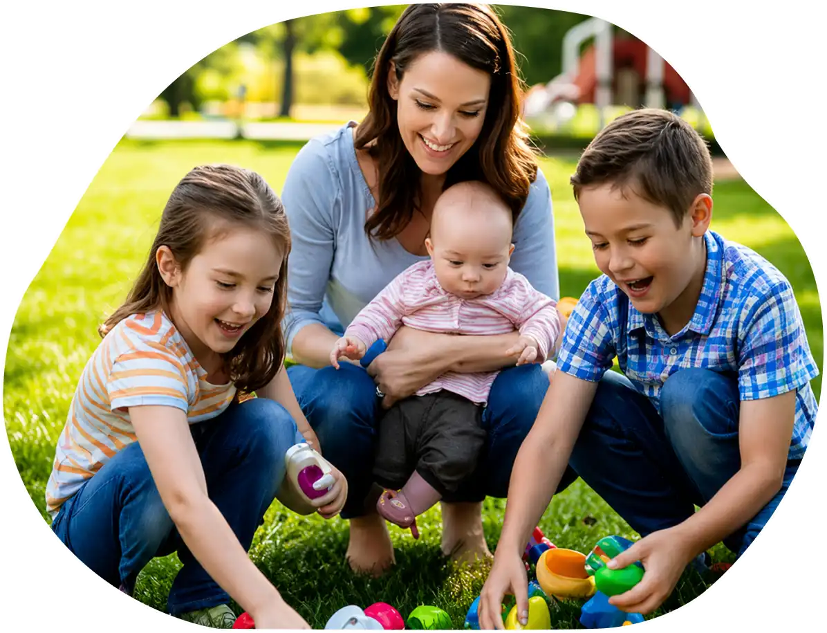 Family playing